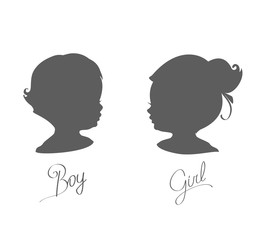 silhouettes of little boys and girls