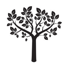 Obraz premium Shape of Black Tree. Vector Illustration.