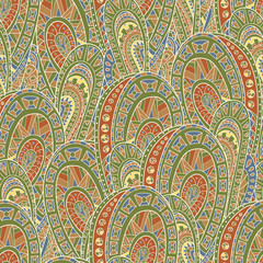 Seamless pattern of hand-drawn and colored abstract elements. Vector graphics . Abstract zentangle seamless .