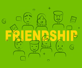 Friendship People Indicates Friendly Buddies And Togetherness