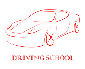 Driving School Indicates Learning To Drive A Car