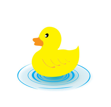 vector illustration of a rubber duck and water splash