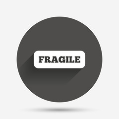 Fragile parcel icon. Package delivery symbol.
