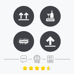 Fragile icons. Delicate package delivery.