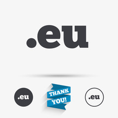 Domain EU sign icon. Top-level internet domain