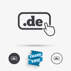 Domain DE sign icon. Top-level internet domain