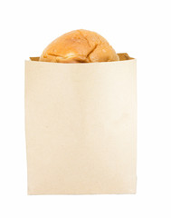 bread in bags on white