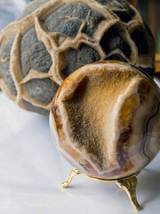 Sandstone egg and mineral ball