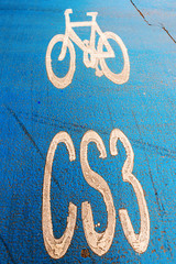 road marking with bicycle sign