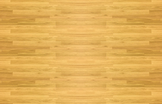 Maple hardwood basketball floor pattern as viewed from above.