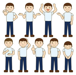 男性　若い　ポーズ