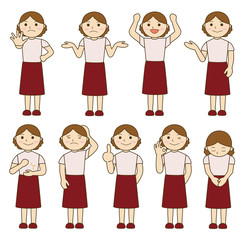 女性　中年　ポーズ