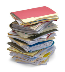 Messy Stack Of Files