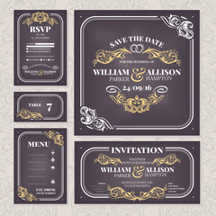 Set of wedding cards