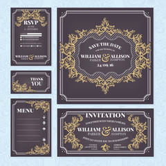 Set of wedding cards