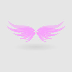 Wings design over white background