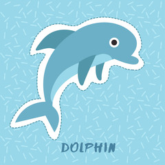 Obraz premium Dolphin : Cute Animal Set : Vector Illustration