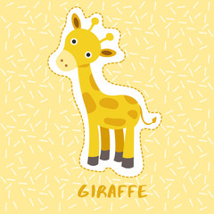 Giraffe : Cute Animal Set :  Vector Illustration