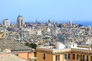 Naklejka premium Genoa old city view from above