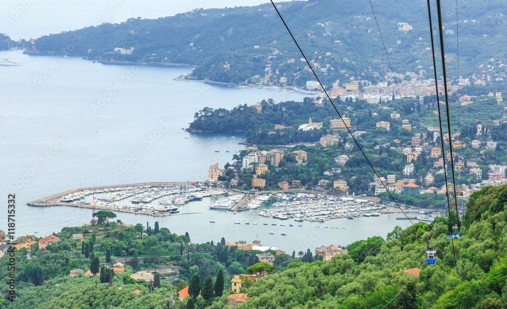 Poster italian resort rapallo sea view