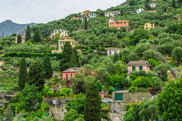 Italian resort Rapallo mountain view