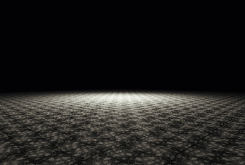 Ground in the darkness.