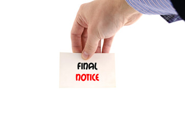 Final notice text concept