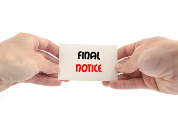 Final notice text concept