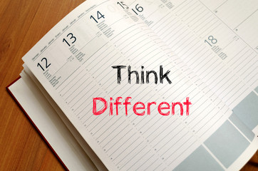 Think different text concept on notebook