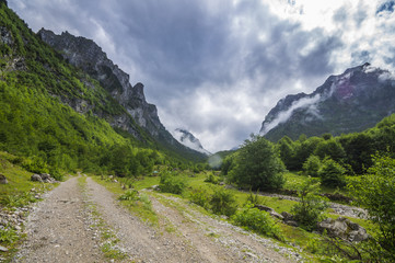 Fototapeta na wymiar Albanian Alps,valley ropojana, Montenegro