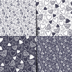 Seamless pattern with hearts