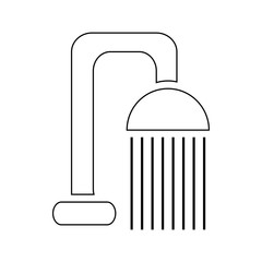 Shower spray icon in outline style isolated on white background