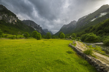 Fototapeta na wymiar Albanian Alps,valley ropojana, Montenegro