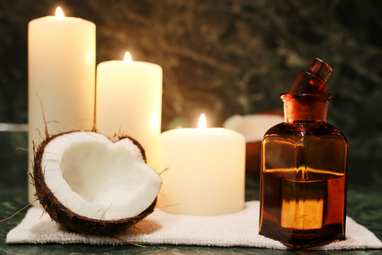 candles spa coconut oil