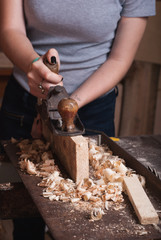 the carpenter in the workshop,