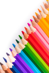multicolored sharpened pencils close-up