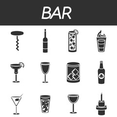 Bar icons set