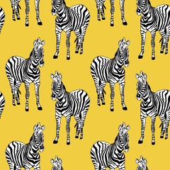Fototapeta na wymiar Abstract hand painted seamless animal background. Zebra striped 