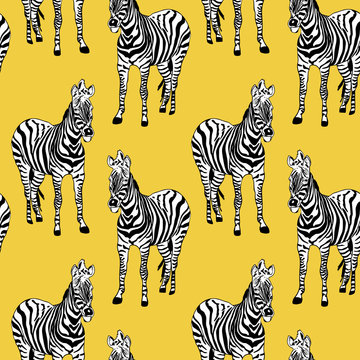 Abstract hand painted seamless animal background. Zebra striped 