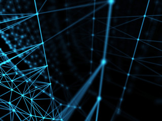 Futuristic virtual technology background, Fiber virtual optic cables, fibre connection, telecomunications concept, digitally generated image.