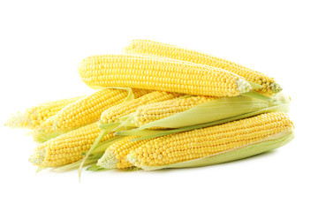 Sweet corns isolated on a white