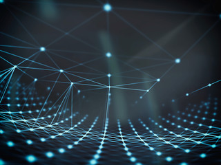 Futuristic virtual technology background, Fiber virtual optic cables, fibre connection, telecomunications concept, digitally generated image.