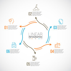 Thin line flat element for infographic.