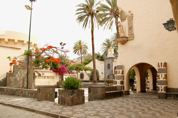 Arches in a small plaza.