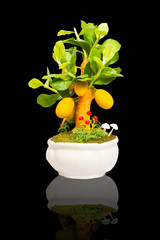 Artificial sculpture jack fruit tree with clipping path