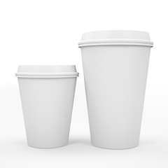 Coffee cup isolated on white background 3D rndering