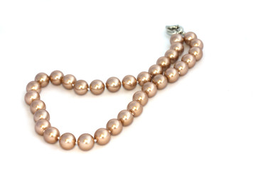 Bead-necklaces on white background