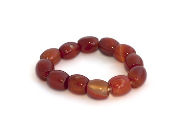 Bead-necklaces on white background