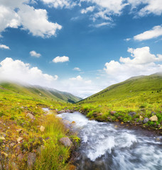 River in mountain valley. Beautiful natural landscape