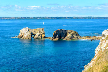 Sea at Camaret-sur-Mer in Brittany, France